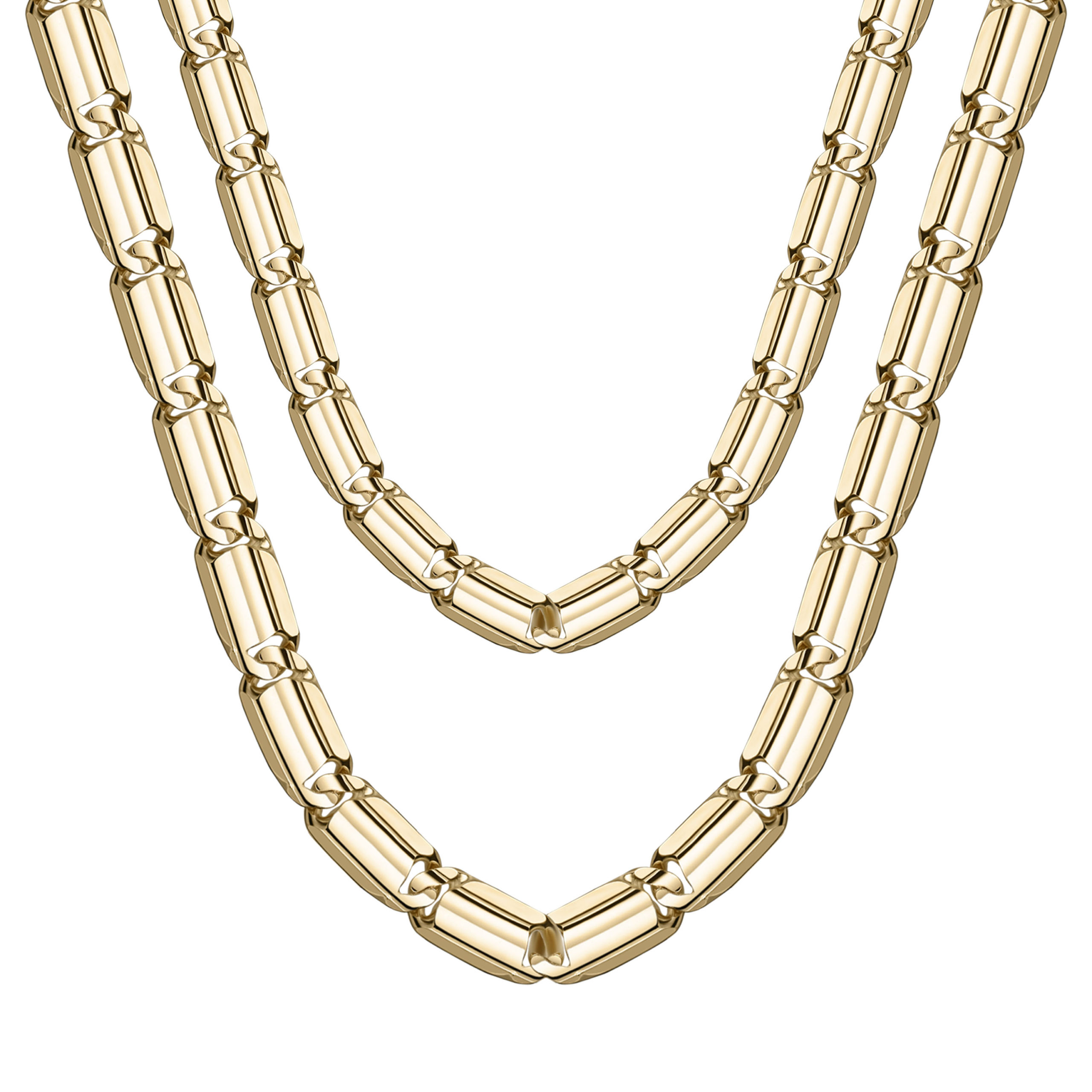 Solid 14K Italian Bamboo Baht Chain (BT-6 & BT-7)